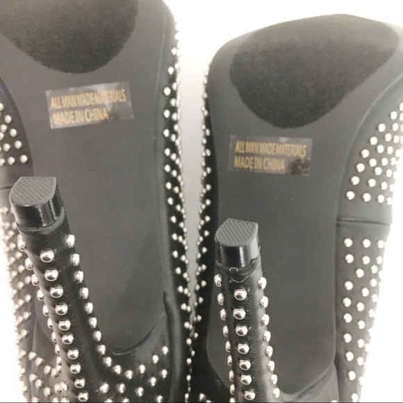 Report Women's Black Studded Stiletto Point Toe Pointy Jill Heels Pumps Size 8.5 - Picture 12 of 16